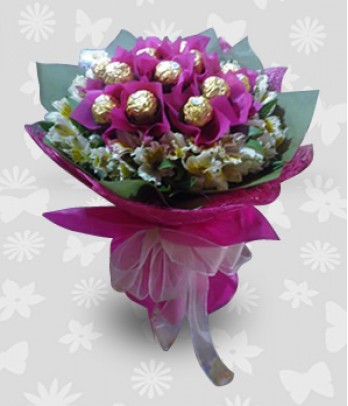 Ferrero with Alstroemeria